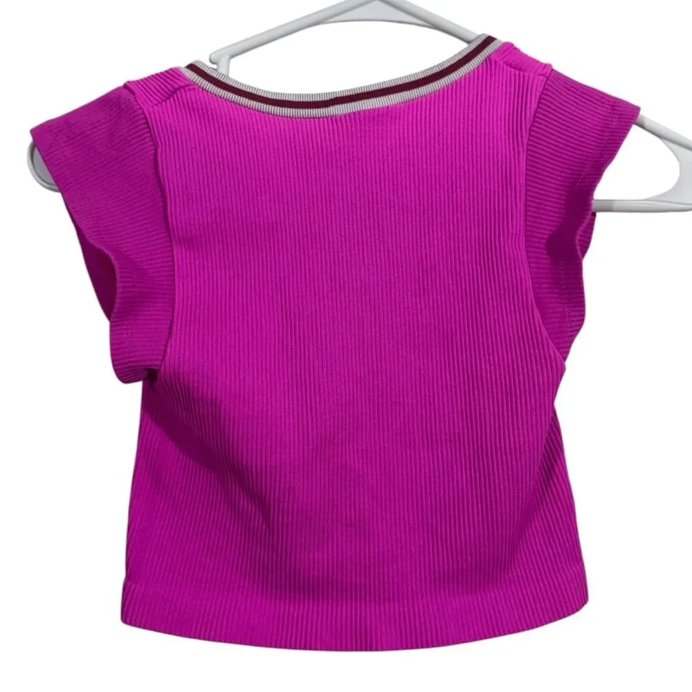 Urban Outfitters Out From Under Pink Cap Sleeve Ribbed Crop Top